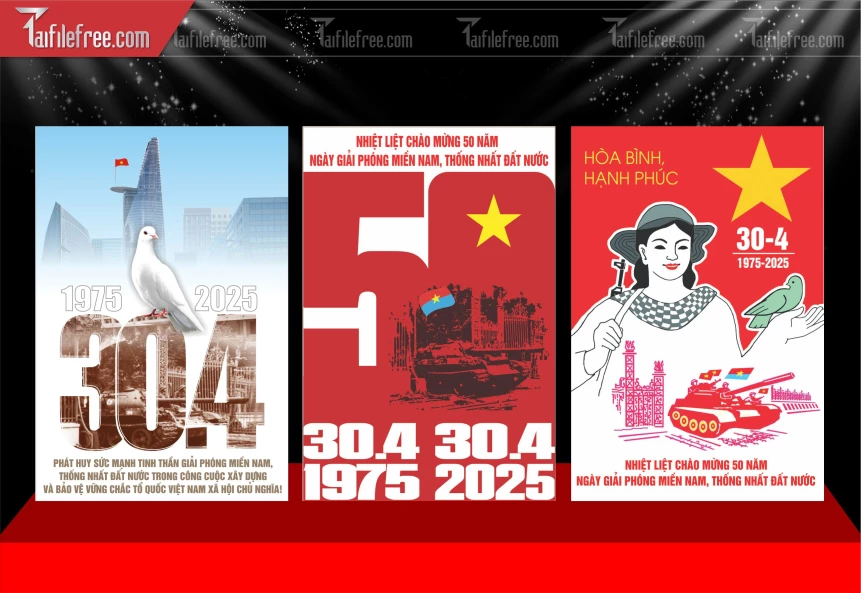 Mẫu Poster Lễ Mừng Giải Phóng Miền Nam 30/4 PNG_GN213
