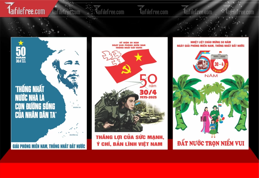 Mẫu Poster Lễ Mừng Giải Phóng Miền Nam 30/4 PNG_GN215