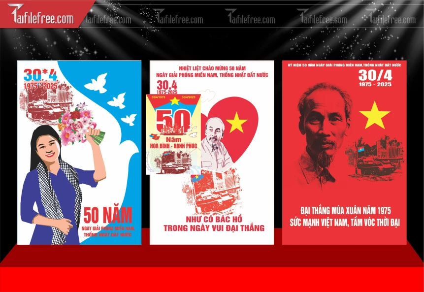 Mẫu Poster Lễ Mừng Giải Phóng Miền Nam 30/4 PNG_GN216