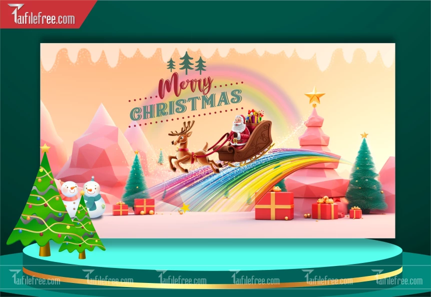 Banner GIáng Sinh - Noel - Phông Nền Merry Christmas GS126