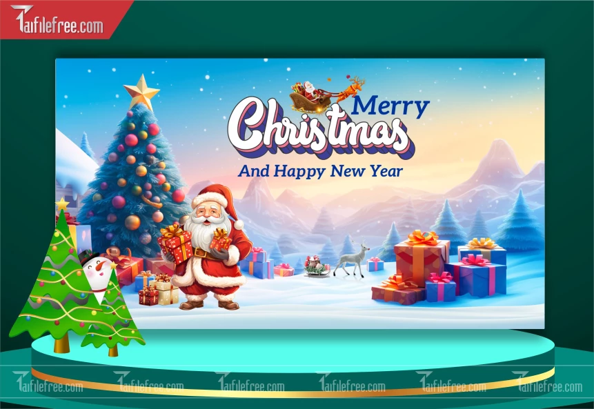 Banner GIáng Sinh - Noel - Phông Nền Merry Christmas GS128