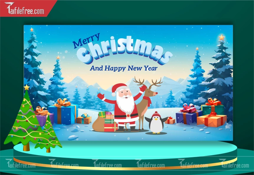 Banner GIáng Sinh - Noel - Phông Nền Merry Christmas GS129