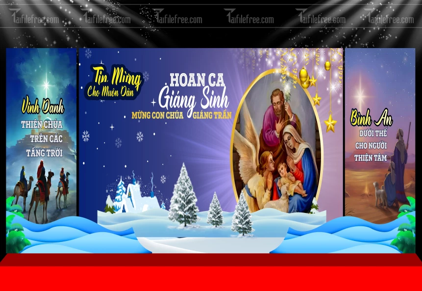 Banner Giáng Sinh - Noel - Phông Nền Merry Christmas GS131