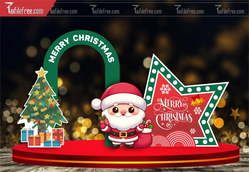 Mô Hình Giáng Sinh, Tiểu Cảnh Checkin Noel_GS137