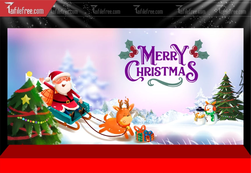 Banner GIáng Sinh - Noel - Phông Nền Merry Christmas GS144