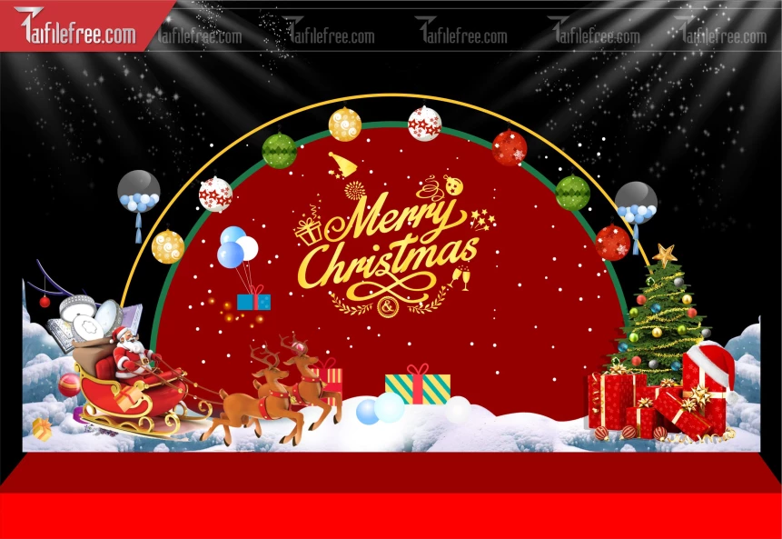 Banner GIáng Sinh - Noel - Phông Nền Merry Christmas GS146