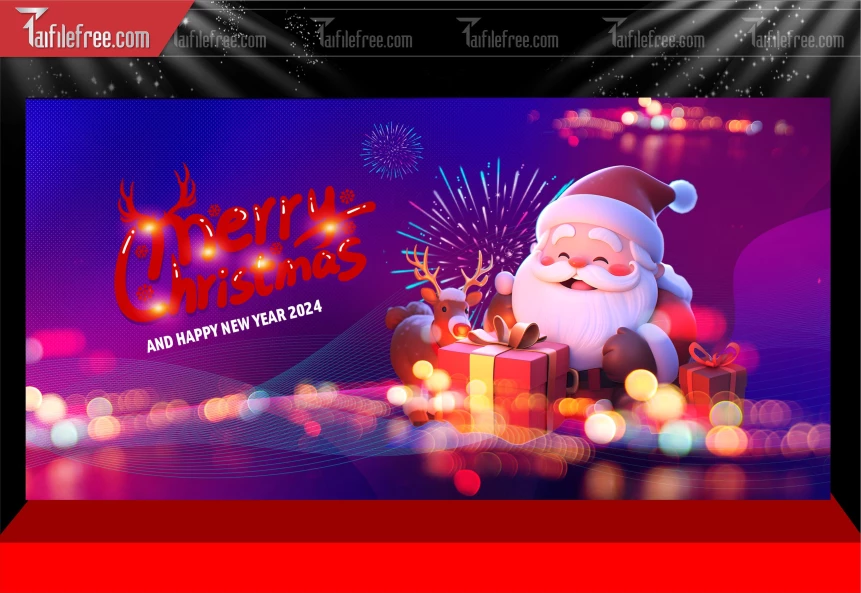 Banner GIáng Sinh - Noel - Phông Nền Merry Christmas GS151
