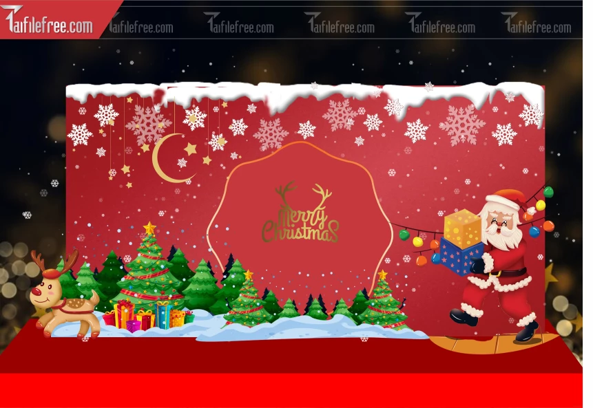 Banner GIáng Sinh - Noel - Phông Nền Merry Christmas GS156