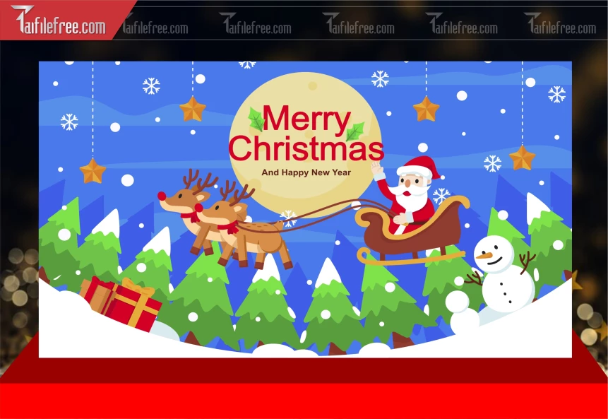 Banner GIáng Sinh - Noel - Phông Nền Merry Christmas GS161