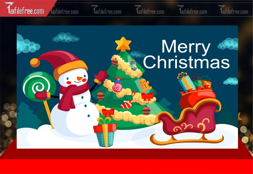 Banner GIáng Sinh - Noel - Phông Nền Merry Christmas GS165