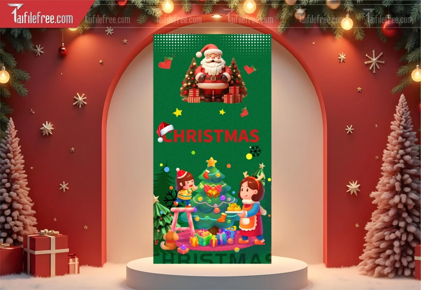 Poster GIáng Sinh - Noel - Phông Nền Merry Christmas GS294