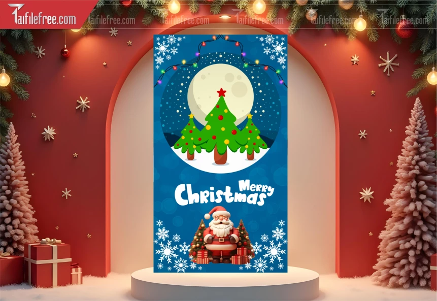 Poster GIáng Sinh - Noel - Phông Nền Merry Christmas GS295