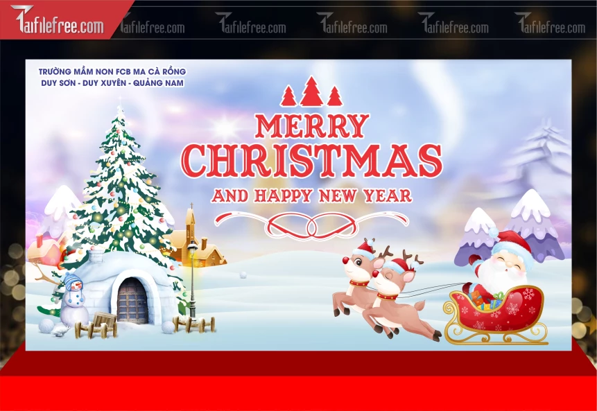 Mẫu Phông Nền GIáng Sinh - Noel - Phông Nền Merry Christmas GS317
