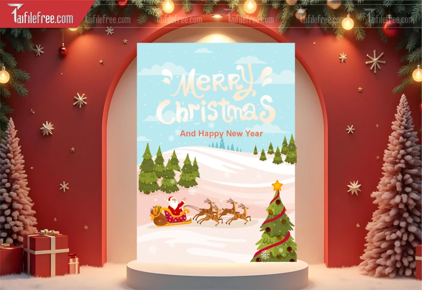 Mẫu Poster GIáng Sinh - Noel - Phông Nền Merry Christmas GS321