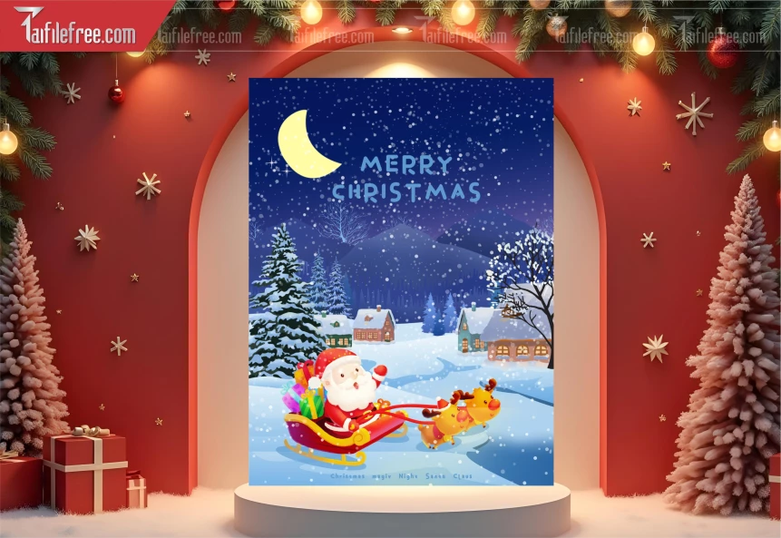 Mẫu Poster GIáng Sinh - Noel - Phông Nền Merry Christmas GS323