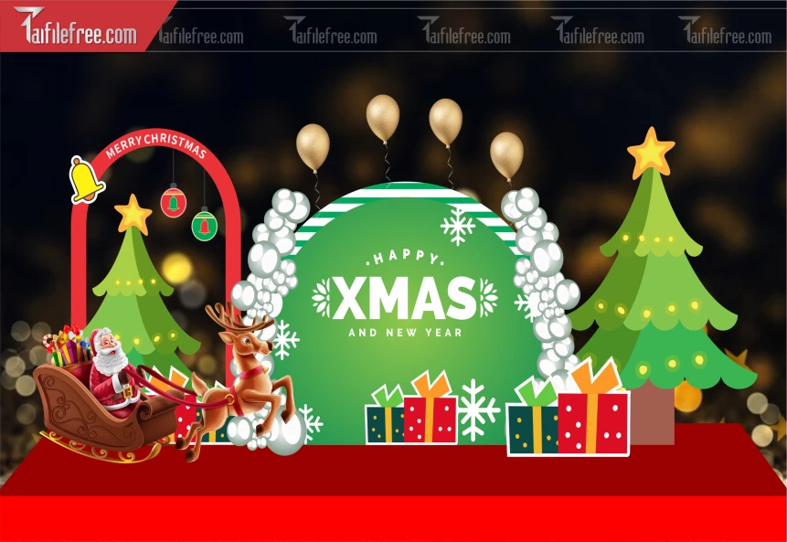Mẫu Background GIáng Sinh - Noel - Phông Nền Merry Christmas GS332