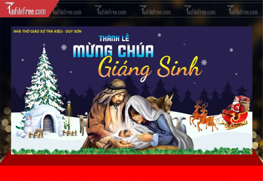Mẫu Phông Nền GIáng Sinh - Noel - Phông Nền Merry Christmas GS337
