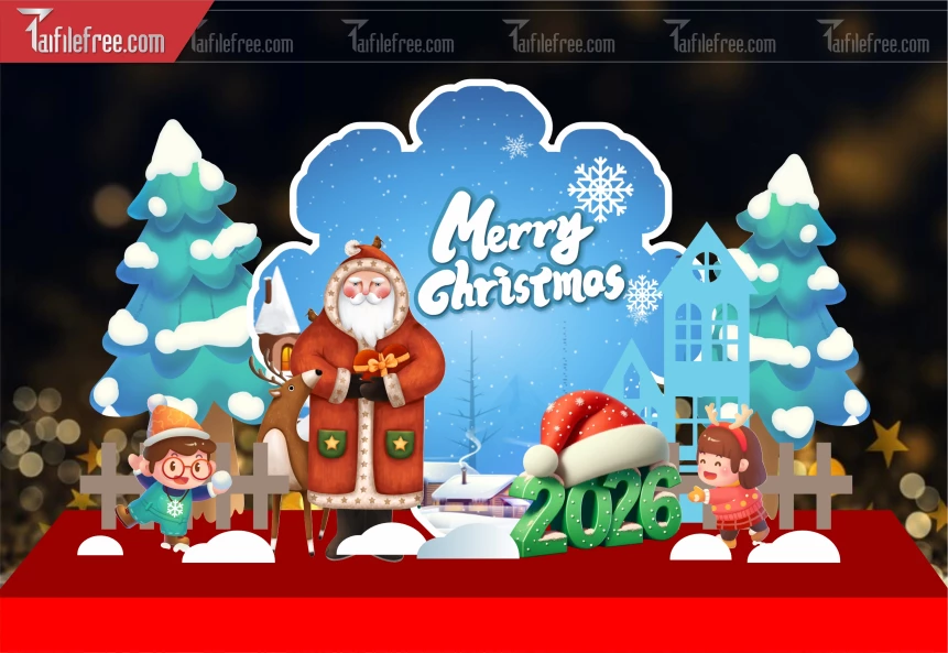 Mẫu Background GIáng Sinh - Noel - Phông Nền Merry Christmas GS341