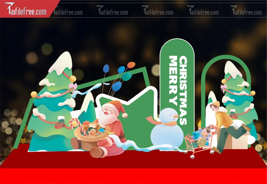 Mẫu Background GIáng Sinh - Noel - Phông Nền Merry Christmas GS344