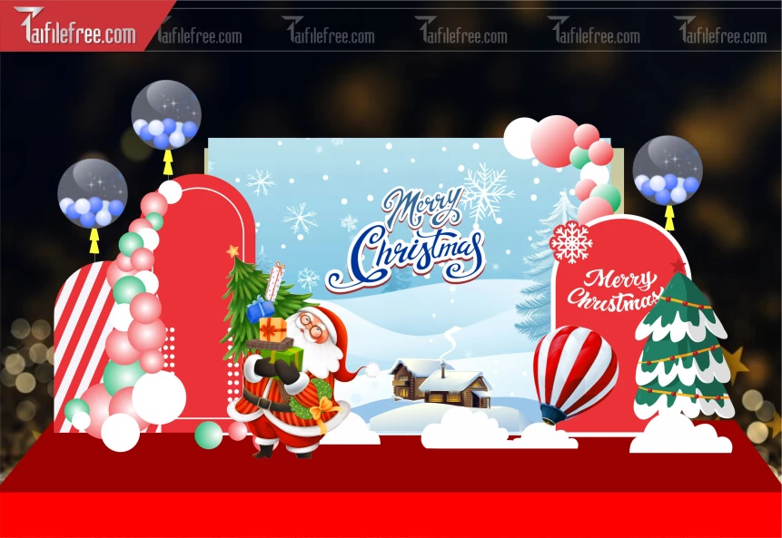 Mẫu Background GIáng Sinh - Noel - Phông Nền Merry Christmas GS345
