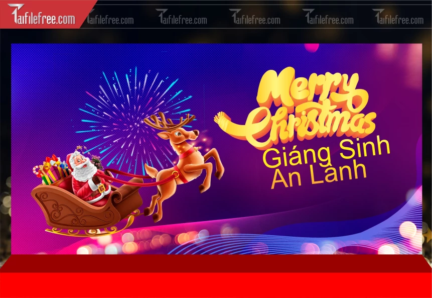 Mẫu Phông Nền GIáng Sinh - Noel - Phông Nền Merry Christmas GS351