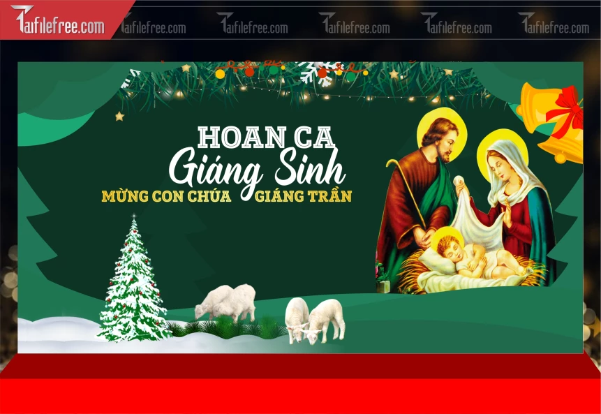 Mẫu Phông Nền GIáng Sinh - Noel - Phông Nền Merry Christmas GS363
