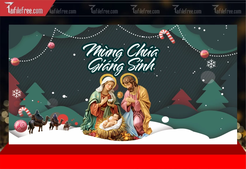 Mẫu Phông Nền GIáng Sinh - Noel - Phông Nền Merry Christmas GS366