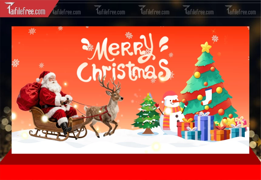 Mẫu Phông Nền GIáng Sinh - Noel - Phông Nền Merry Christmas GS367