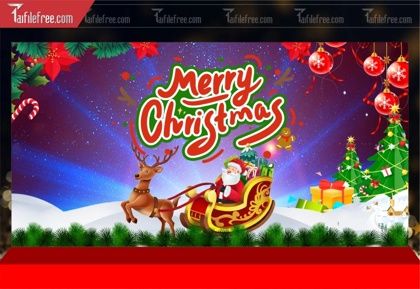 Mẫu Phông Nền GIáng Sinh - Noel - Phông Nền Merry Christmas GS369