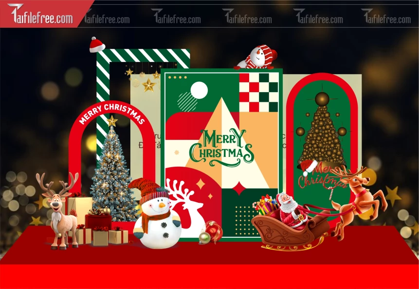 Mẫu Background GIáng Sinh - Noel - Phông Nền Merry Christmas GS377