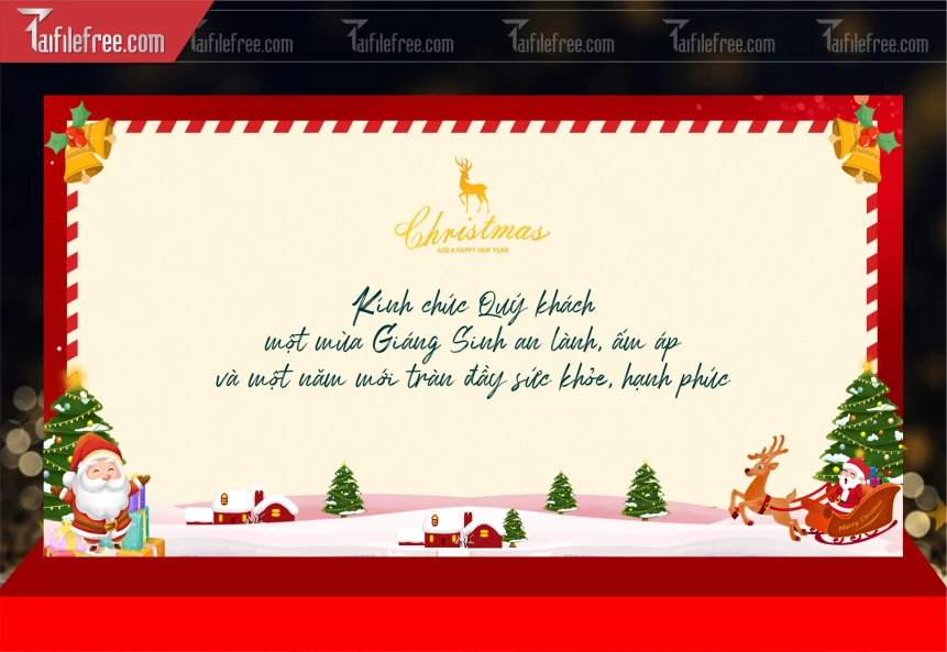 Mẫu Phông Nền GIáng Sinh - Noel - Phông Nền Merry Christmas GS379