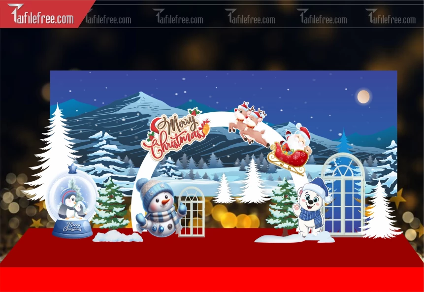 Mẫu Background GIáng Sinh - Noel - Phông Nền Merry Christmas GS381