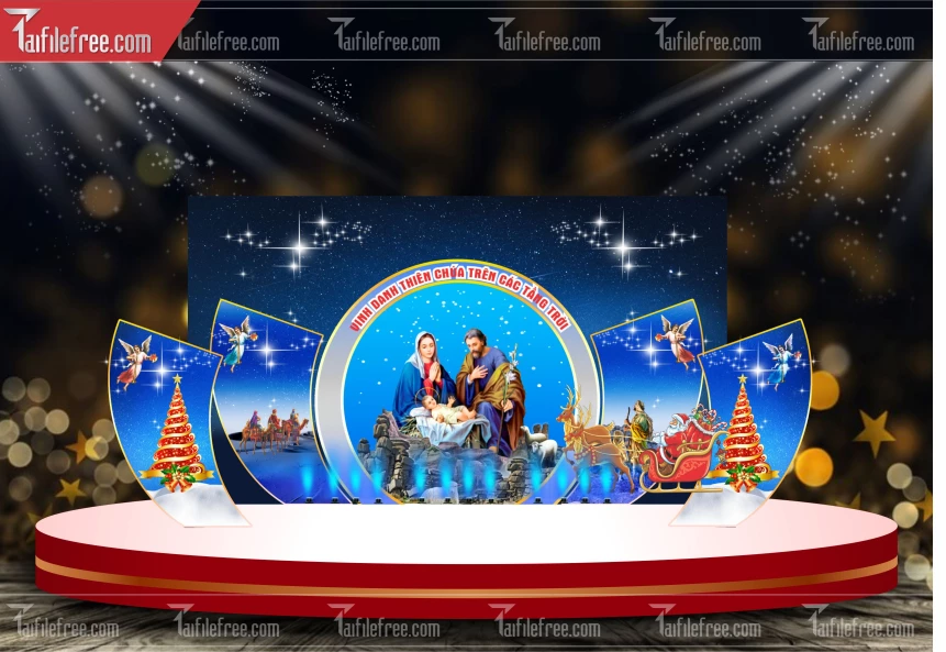 Banner Giáng Sinh - Noel - Backdrop Merry Christmas GS84