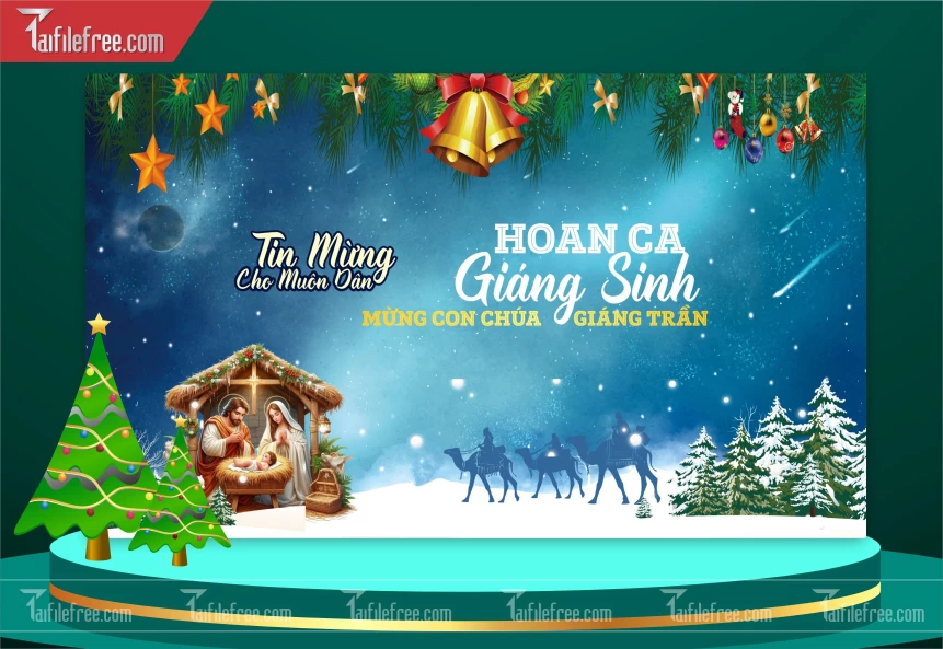 Banner Giáng Sinh - Noel - Phông nền Merry Christmas GS92