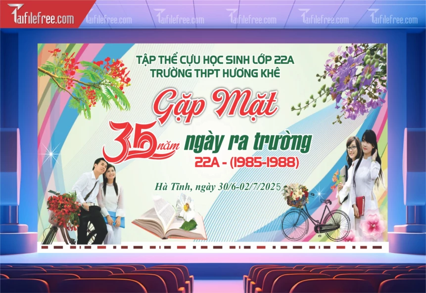 Mẫu Backdrop Họp Lớp, Hội Khóa, Ngày Trở Về Đẹp_HL36