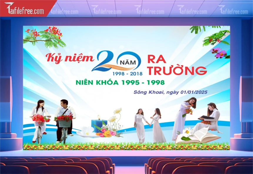 Mẫu Backdrop Họp Lớp, Hội Khóa, Ngày Trở Về Đẹp_HL38