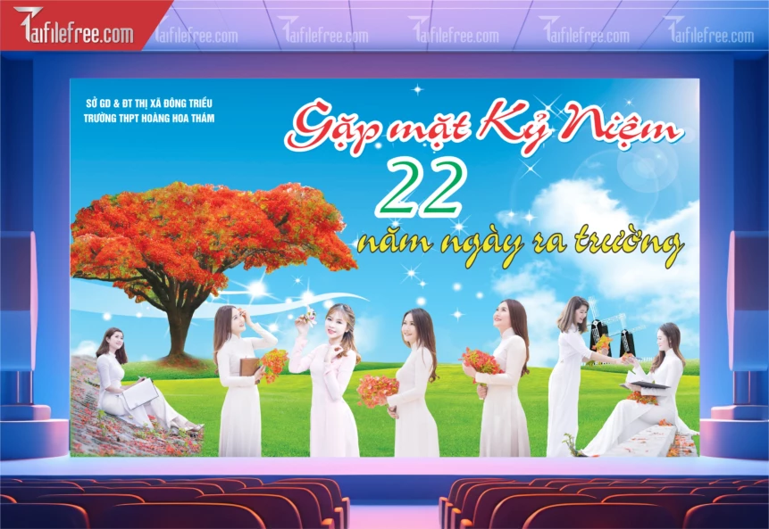 Mẫu Backdrop Họp Lớp, Hội Khóa, Ngày Trở Về Đẹp_HL39