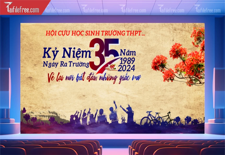 Mẫu Backdrop Họp Lớp, Hội Khóa, Ngày Trở Về Đẹp_HL41