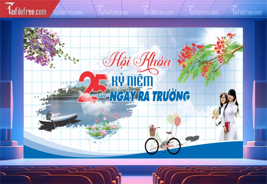 Mẫu Backdrop Họp Lớp, Hội Khóa, Ngày Trở Về Đẹp_HL43