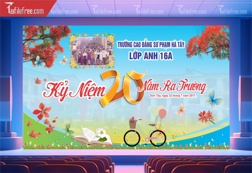 Mẫu Backdrop Họp Lớp, Hội Khóa, Ngày Trở Về Đẹp_HL45