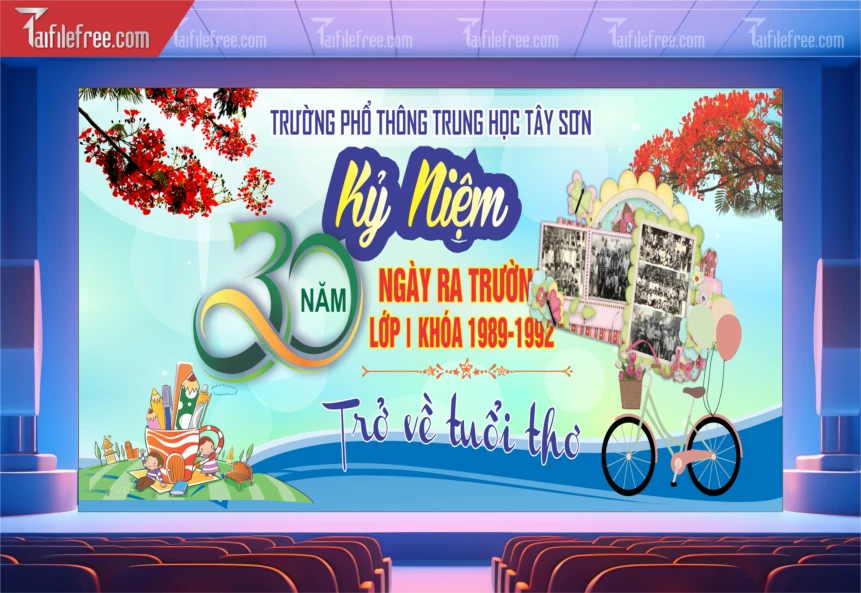 Mẫu Backdrop Họp Lớp, Hội Khóa, Ngày Trở Về Đẹp_HL48