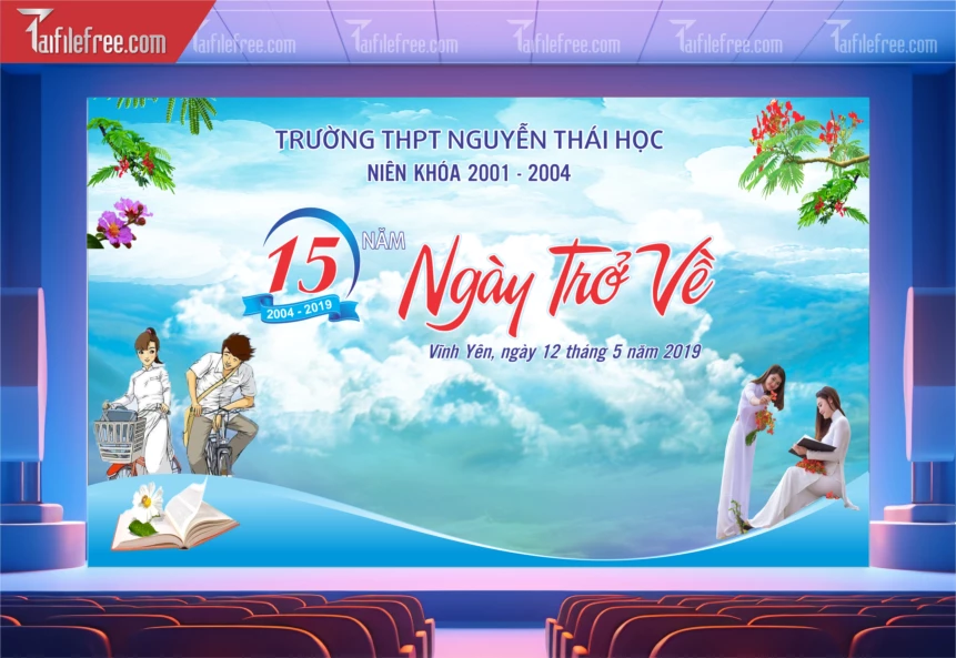 Mẫu Backdrop Họp Lớp, Hội Khóa, Ngày Trở Về Đẹp_HL49