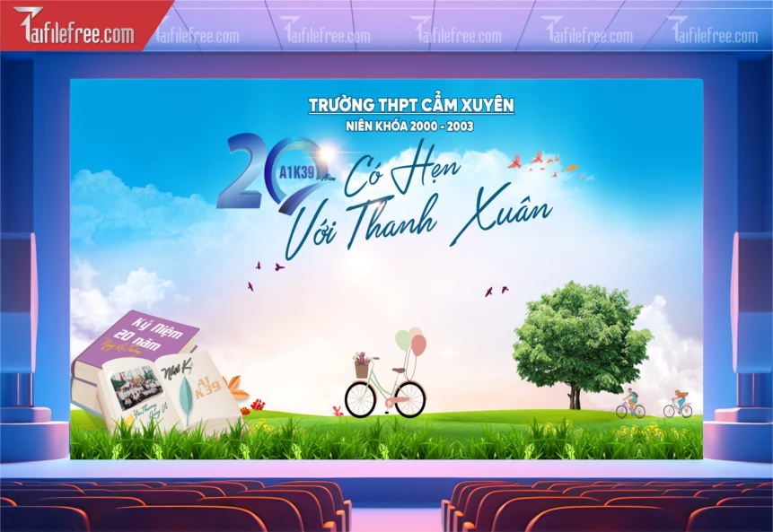 Mẫu Backdrop Họp Lớp, Hội Khóa, Ngày Trở Về Đẹp_HL51