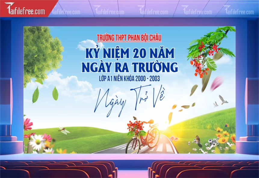 Mẫu Backdrop Họp Lớp, Hội Khóa, Ngày Trở Về Đẹp_HL52