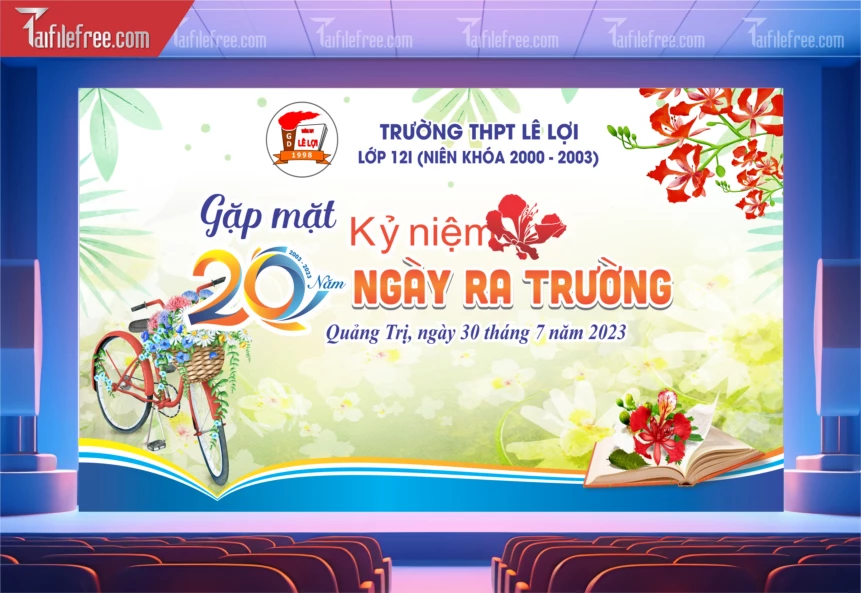 Mẫu Backdrop Họp Lớp, Hội Khóa, Ngày Trở Về Đẹp_HL54