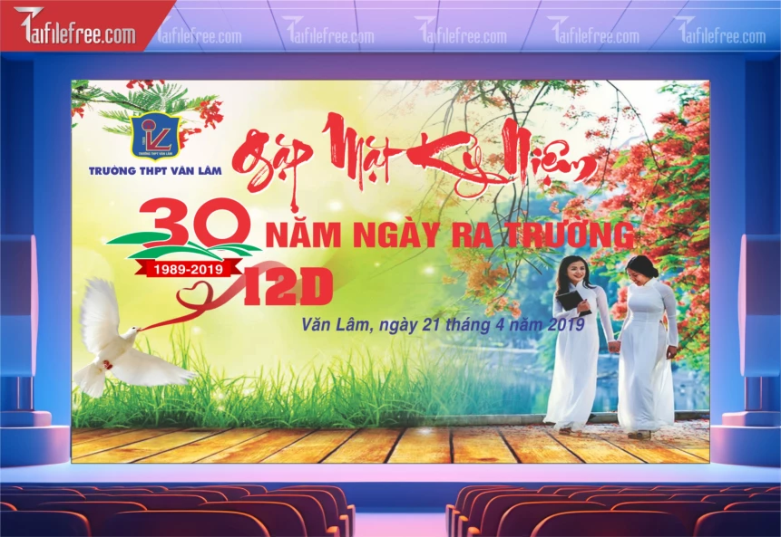 Mẫu Backdrop Họp Lớp, Hội Khóa, Ngày Trở Về Đẹp_HL56