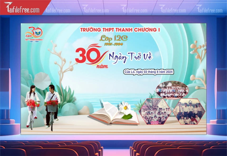 Mẫu Backdrop Họp Lớp, Hội Khóa, Ngày Trở Về Đẹp_HL59