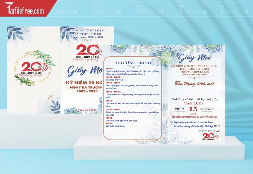 Mẫu Giấy Mời Họp Lớp, Hội Khóa, Ngày Trở Về Đẹp_HL70