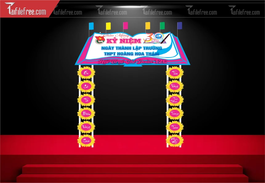Mẫu Cổng Kỷ Niệm Ngày Thành Lập Trường THPT Hoàng Hoa Thắm_HL80