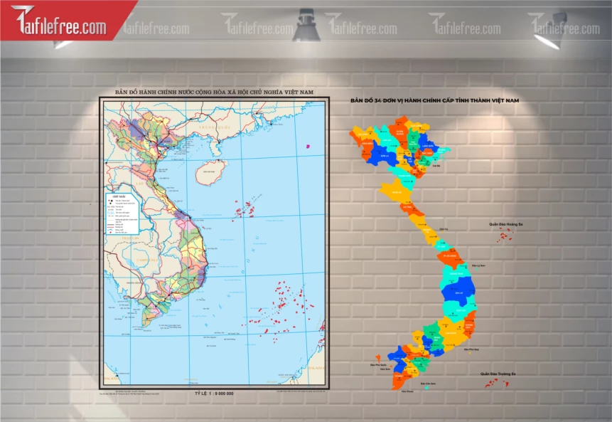 Bản Đồ Việt Nam 34 Tỉnh Thành_HV233